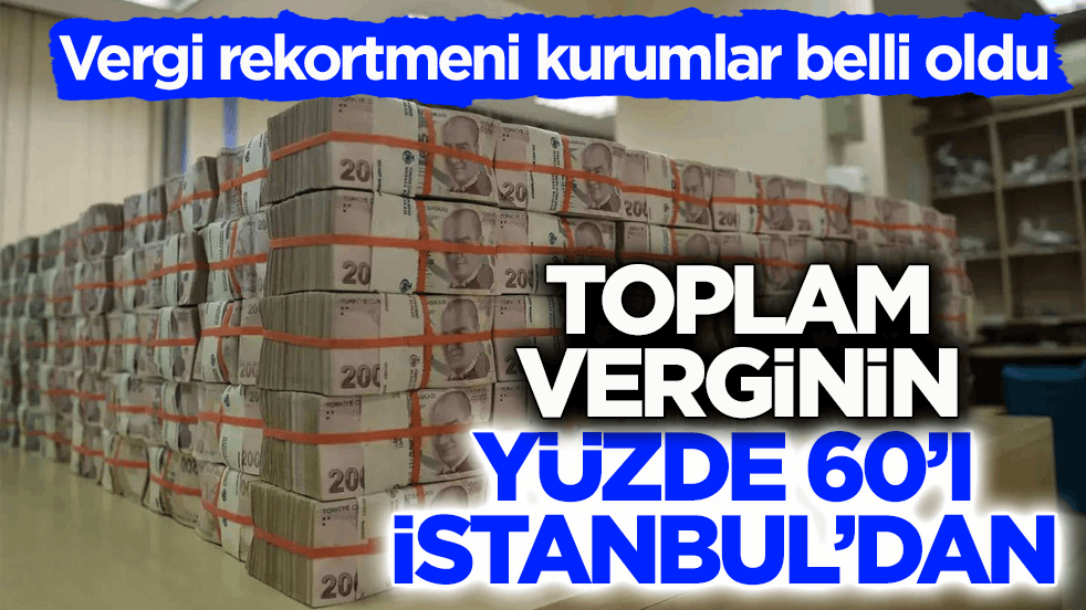 Vergi rekortmeni kurumlar belli oldu! Toplam verginin yüzde 60’ı İstanbul’dan