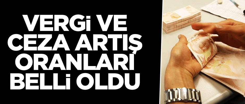 Vergi ve ceza artış oranları belli oldu