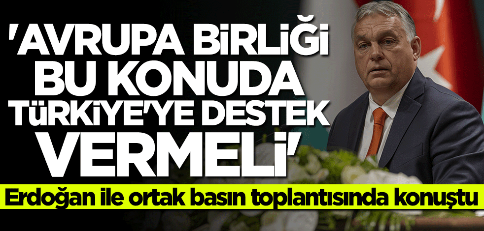 Viktor Orban: AB bu konuda Türkiye'ye destek vermeli
