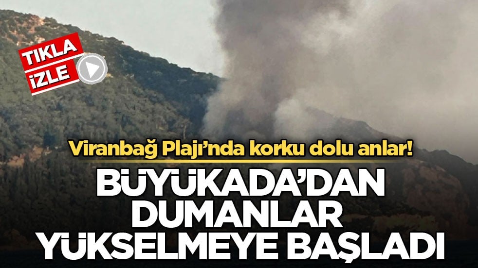 Viranbağ Plajı’nda korku dolu anlar! Büyükada’dan dumanlar yükselmeye başladı