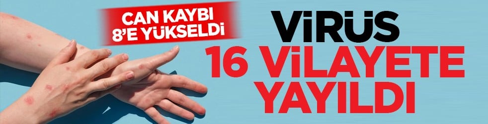 Virüs 16 vilayete yayıldı: Can kaybı 8’e yükseldi