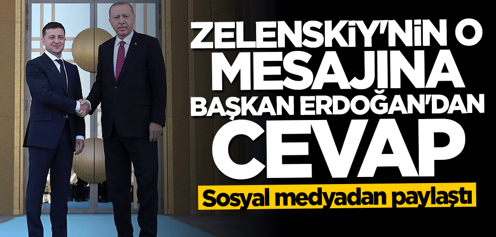Vladimir Zelenskiy'nin paylaşımına Başkan Erdoğan'dan cevap