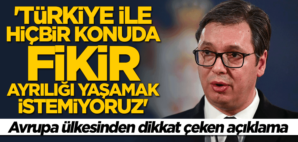 Vucic: Türkiye ile hiçbir konuda fikir ayrılığı yaşamak istemiyoruz