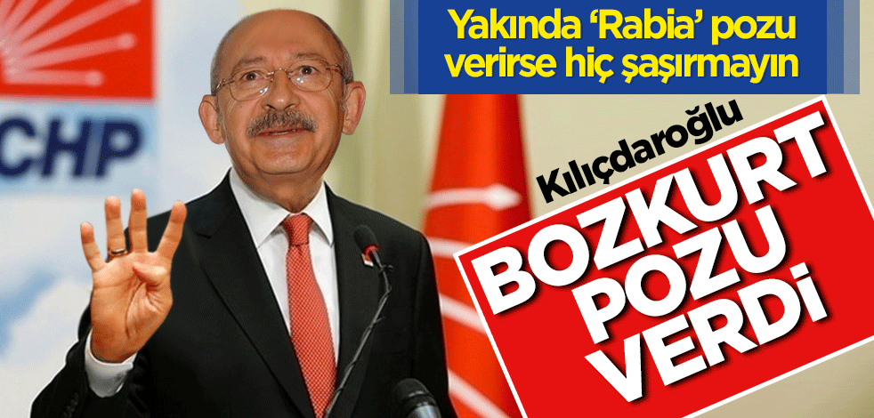 Yakında ‘Rabia’ pozu verirse hiç şaşırmayın Kılıçdaroğlu bozkurt pozu verdi