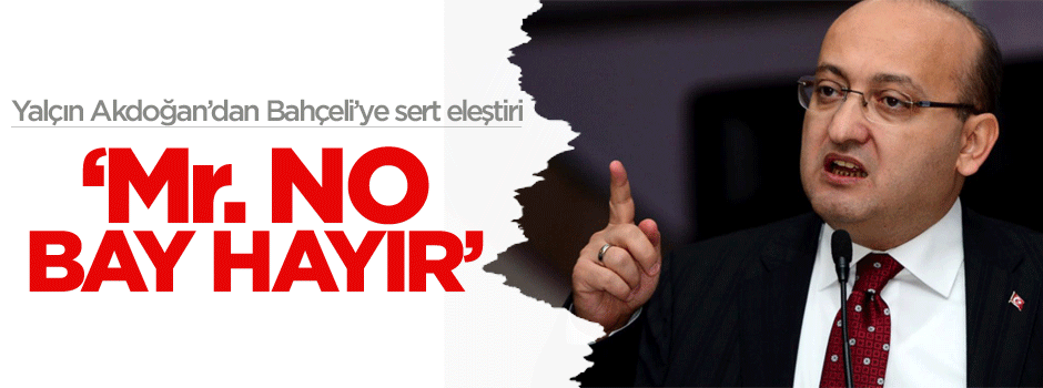 Yalçın Akdoğan: Bahçeli için 'Mr no bay hayır' dedi