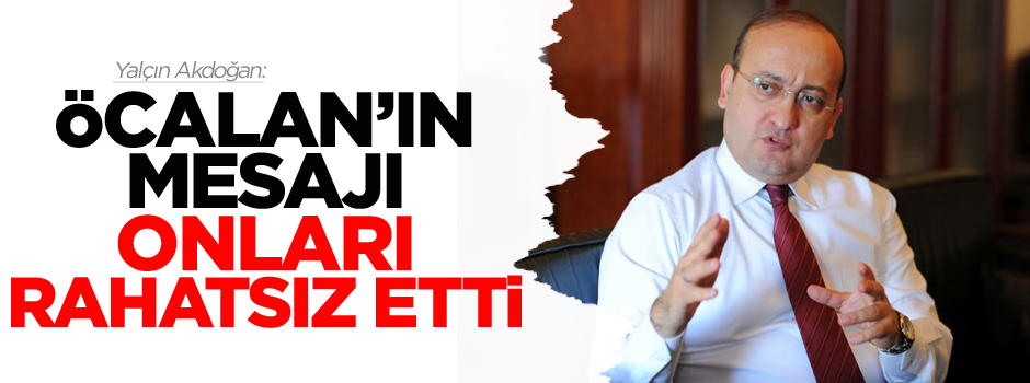 Yalçın Akdoğan: Öcalan'ın mesajı onları tahrik etti
