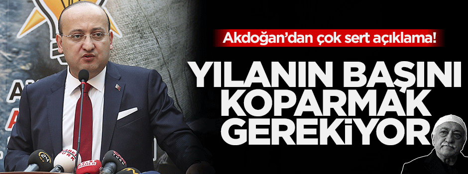 Yalçın Akdoğan'dan çok sert açıklama!