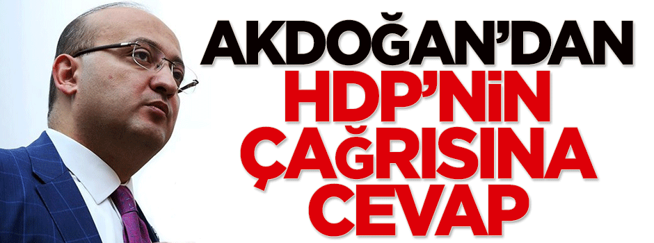 Yalçın Akdoğan'dan HDP'nin çağrısına cevap