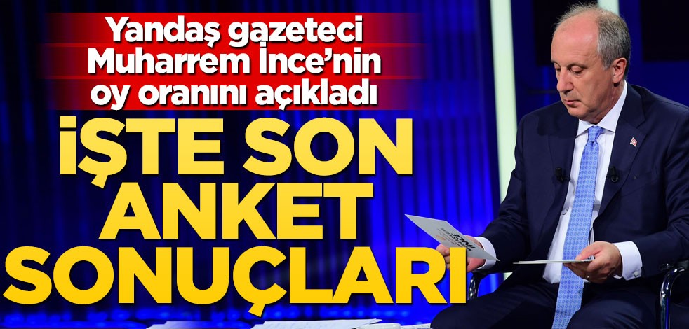 Yandaş gazeteci Muharrem İnce’nin oy oranını açıkladı! İşte son anket sonucu