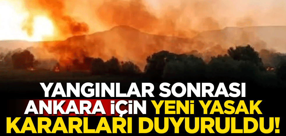 Yangınlar sonrası Ankara için yeni yasak kararları duyuruldu!