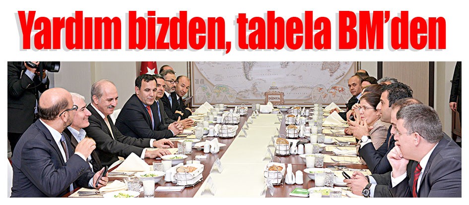 Yardım bizden, tabela BM’den