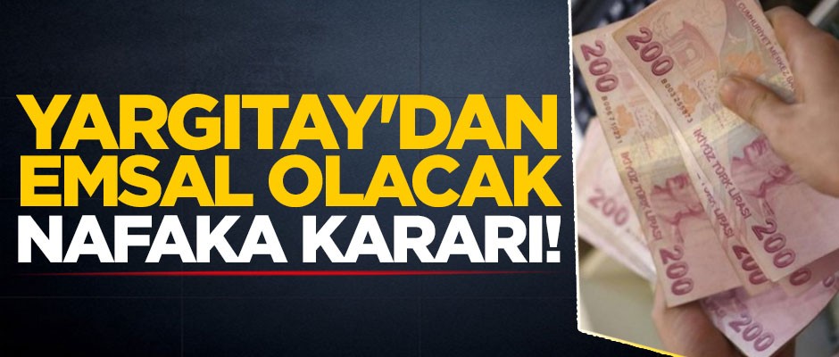 Yargıtay'dan emsal olacak nafaka kararı