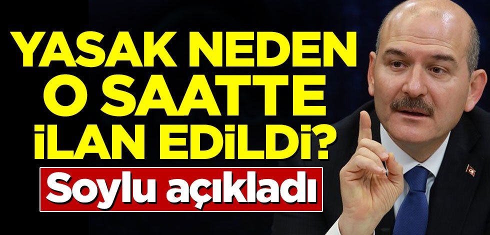 Yasak neden o saatte ilan edildi! Soylu açıkladı