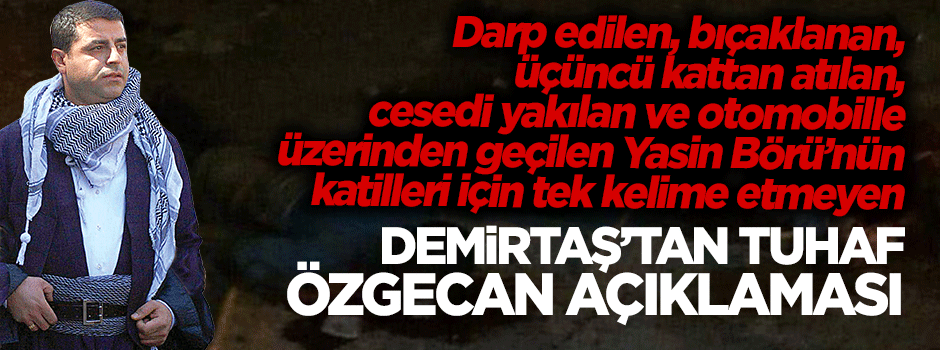 Yasin Börü'nün katillerinin sırtını sıvazlayan Demirtaş'tan tuhaf Özgecan açıklaması