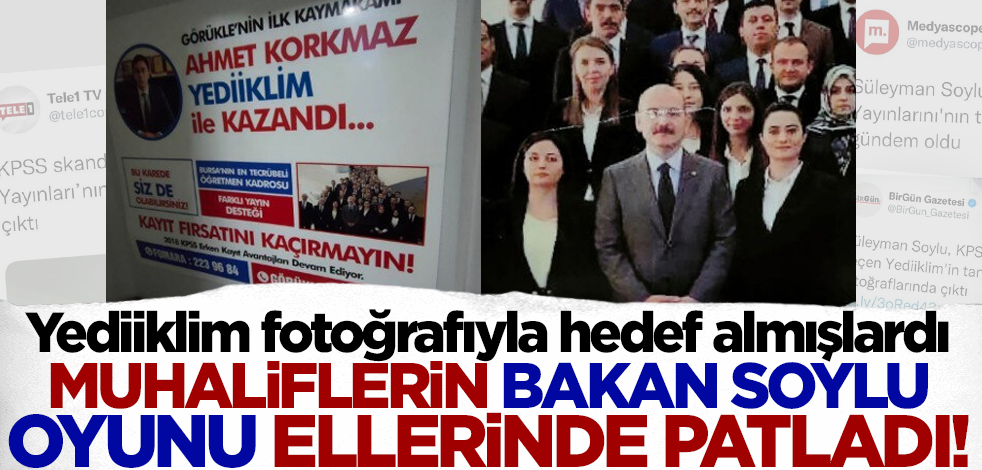 Yediiklim Yayınevi’nin fotoğrafıyla Bakan Soylu'yu hedef almışlardı! Muhalif medyanın yalanı elinde patladı