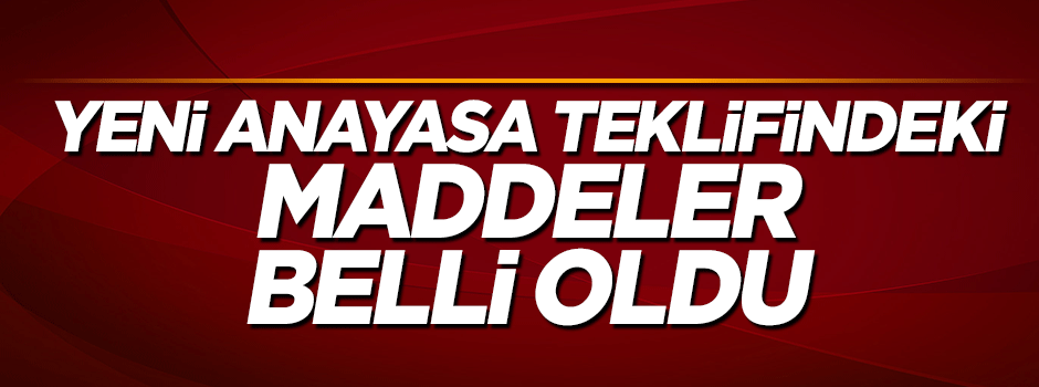 Yeni anayasa teklifindeki maddeler belli oldu