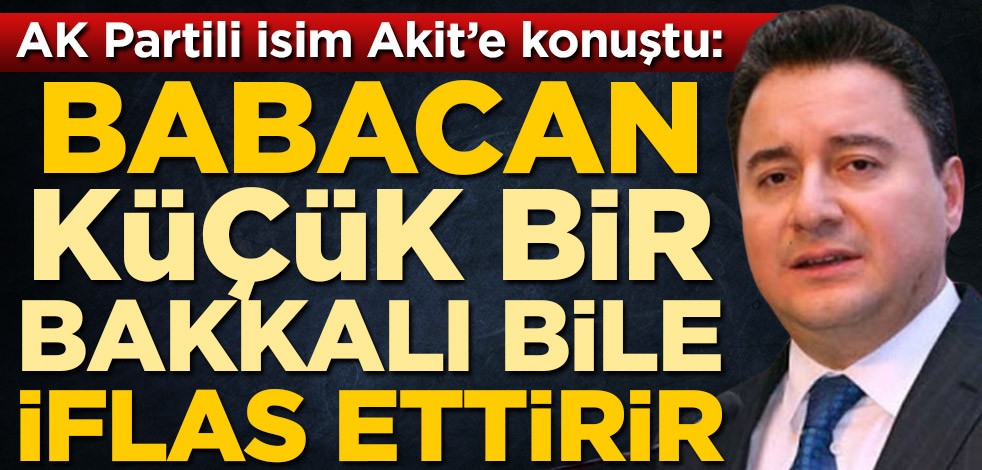 Yeni partilerin toplumda karşılık bulmadığını söyleyen AK Parti Milletvekili Ahmet Hamdi Çamlı: Babacan küçük bir bakkalı bile iflas ettirir