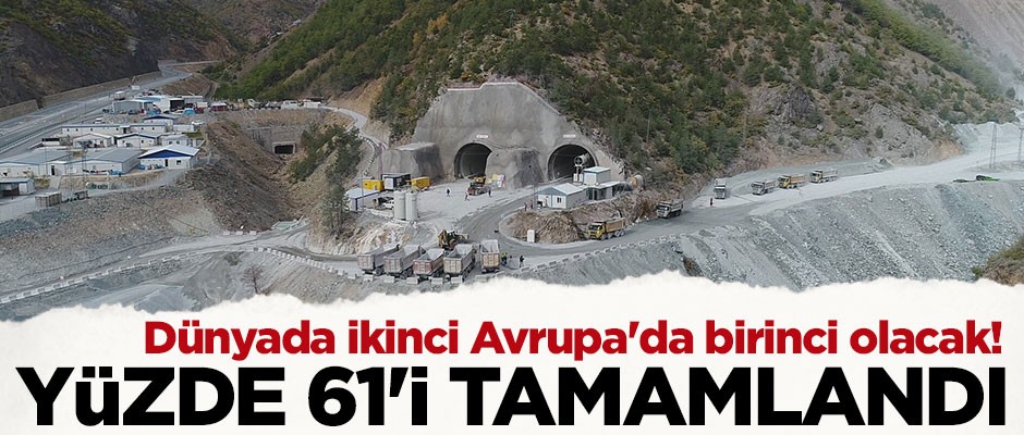 Yeni Zigana Tüneli'nin yüzde 61'i tamamlandı