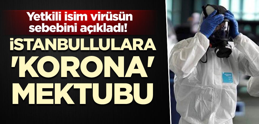 Yetkili isim virüsün sebebini açıkladı! İstanbullulara 'korona' mektubu