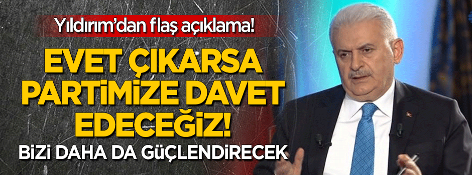 Yıldırım: 'Evet' çıkarsa partiye davet edeceğiz