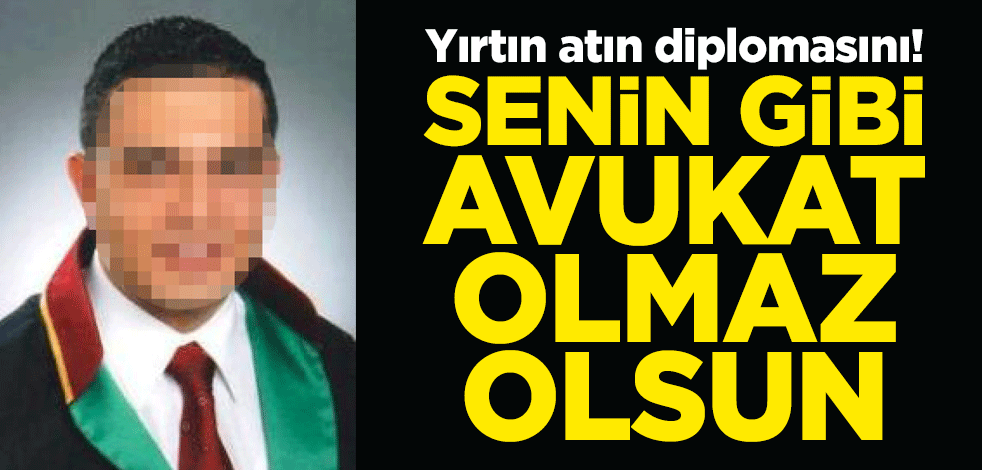 Yırtın atın diplomasını! Senin gibi avukat olmaz olsun