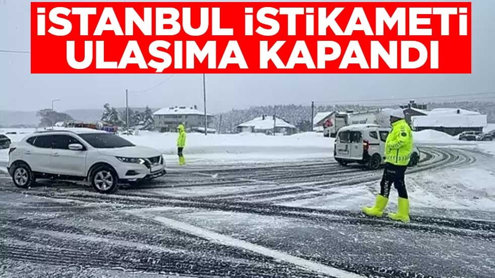 Yoğun kar yağışı etkili oluyor! D-100 kara yolu İstanbul istikameti ulaşıma kapandı