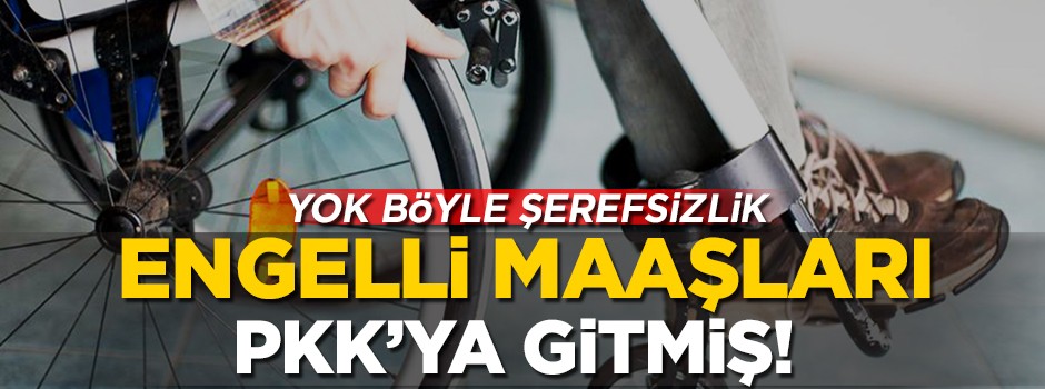 Yok böyle şerefsizlik! Engelli maaşları PKK'ya gitmiş