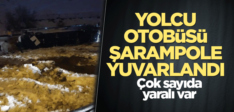 Yolcu otobüsü şarampole yuvarlandı