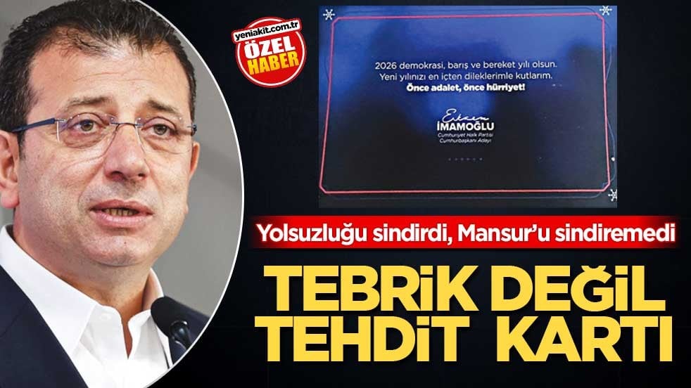 Yolsuzluğu sindirdi, Mansur’u sindiremedi! Tebrik değil tehdit kartı
