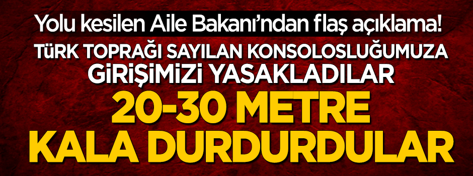 Yolu kesilen Aile Bakan'ından flaş açıklama!
