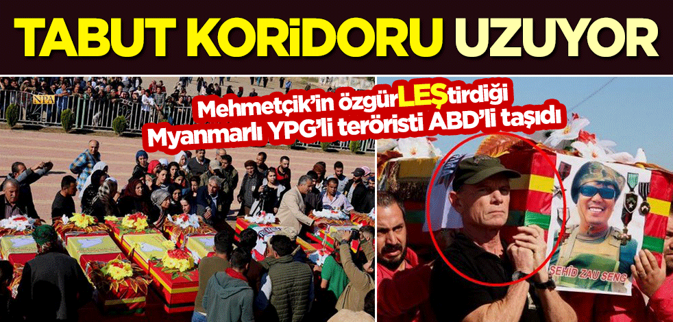 YPG'nin tabut koridoru uzuyor! Myanmarlı teröristin tabutunu ABD'li taşıdı