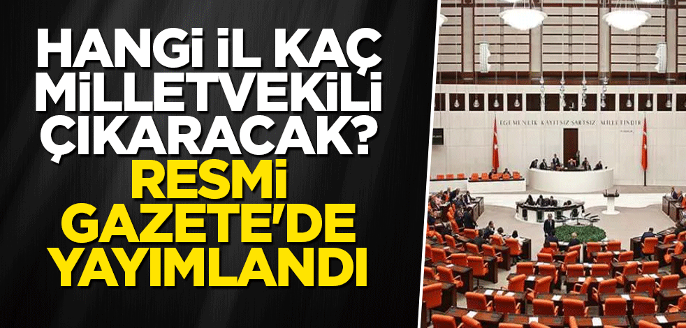 YSK hangi ilden kaç vekil çıkacağını açıkladı! Resmi Gazete'de yayımlandı