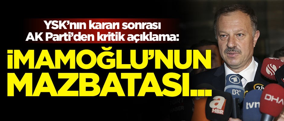 YSK'nın kararı sonrası AK Parti'den kritik açıklama