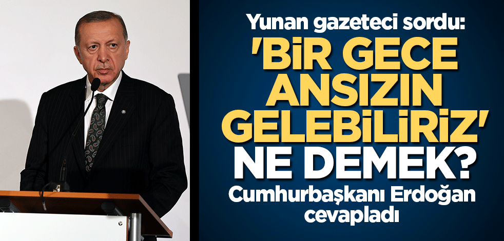 Yunan gazeteci Başkan Erdoğan'a sordu! 'Bir gece ansızın gelebiliriz' ne demek?