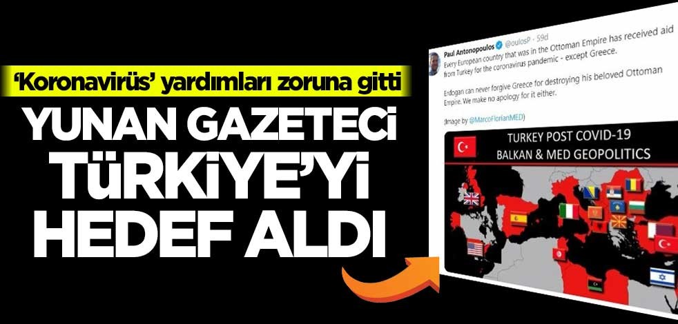 Yunan gazeteci, koronavirüs yardımları üzerinden Türkiye'yi hedef aldı