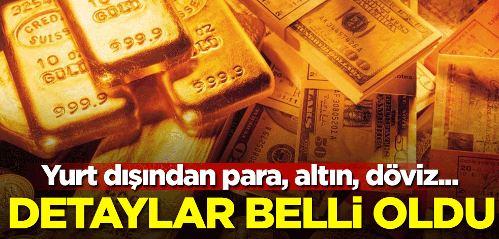 Yurt dışından para, altın, döviz... Detaylar belli oldu