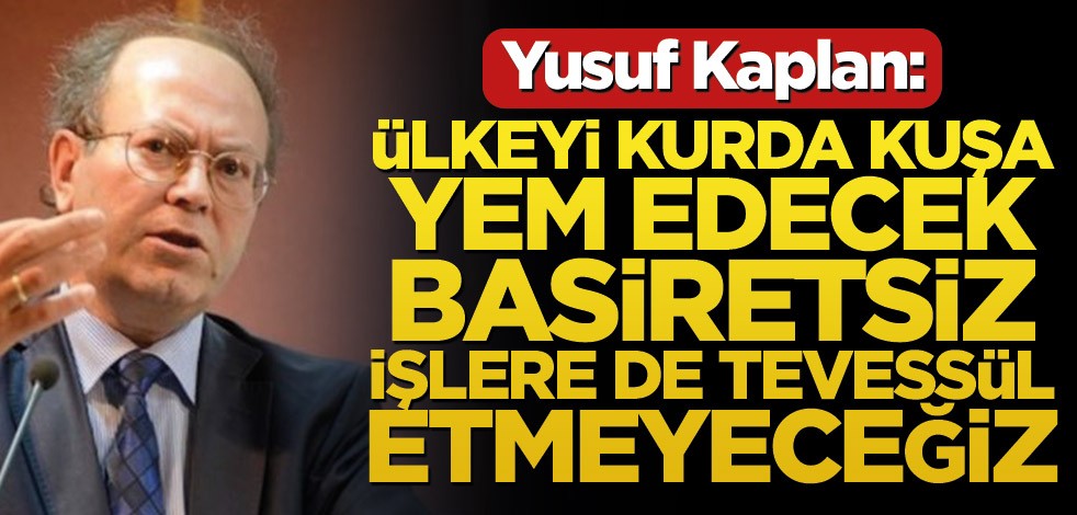Yusuf Kaplan: Ülkeyi kurda kuşa yem edecek basiretsiz işlere de tevessül etmeyeceğiz