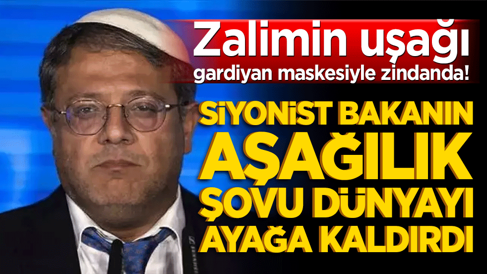Zalimin uşağı gardiyan maskesiyle zindanda! Siyonist bakanın aşağılık şovu dünyayı ayağa kaldırdı!