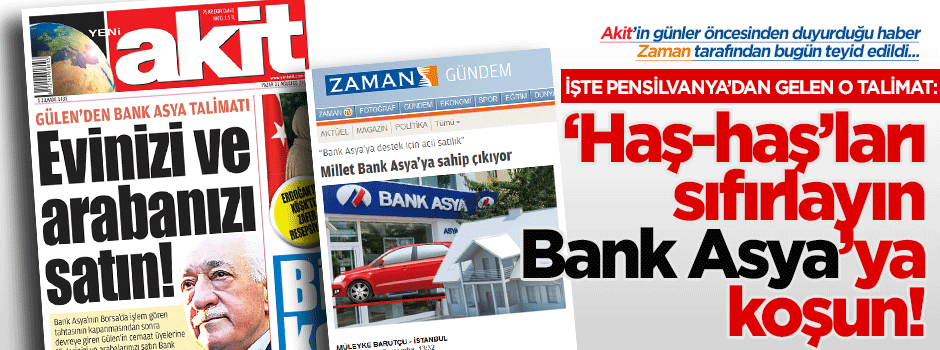 Zaman Akit'i haklı çıkardı, Pensilvanya'nın Bank Asya emri deşifre oldu