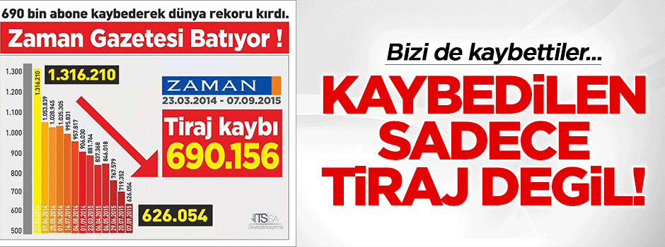 Zaman gazetesinin kaybettiği keşke sadece tiraj olsaydı...