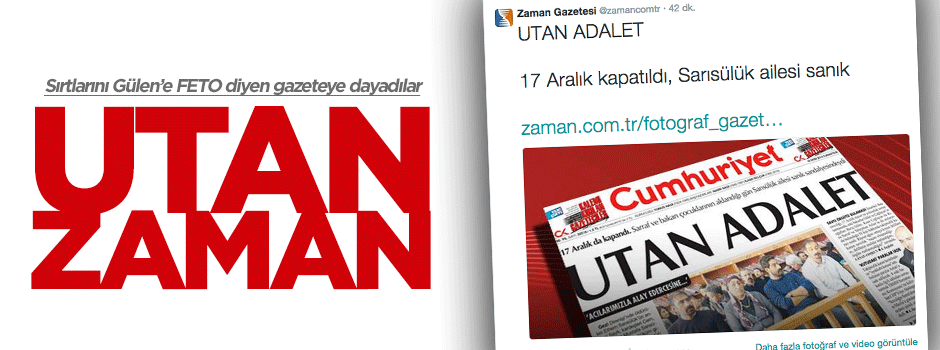 Zaman, Gülen'e 'FETO' diyen gazeteye sırt dayadı
