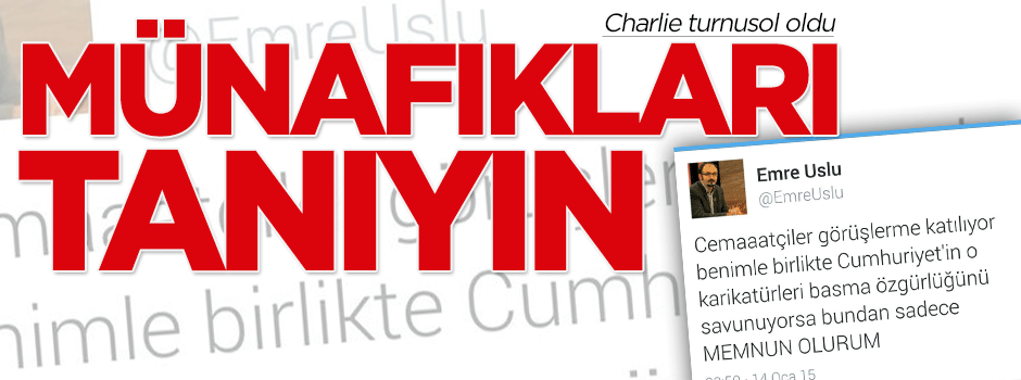 Zaman yazarı Emre Uslu'dan Peygamberimiz'e söven karikatürlere destek