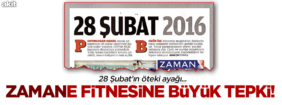 Zaman’ın fitne manşetine tepki yağdı!