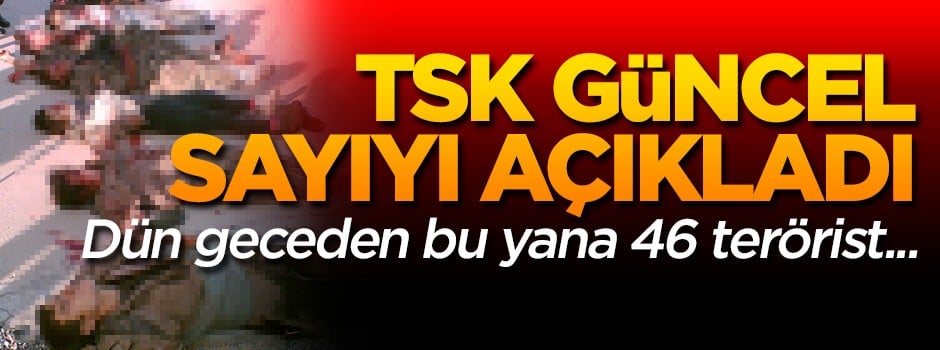Zeytin Dalı Harekatı kapsamında öldürülen terörist sayısı 1485 oldu