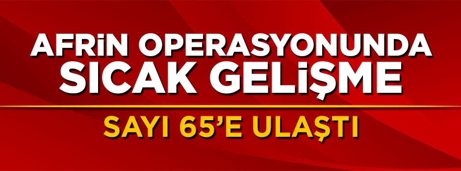 Zeytin Dalı'nda ele geçirilen stratejik nokta sayısı 65 oldu