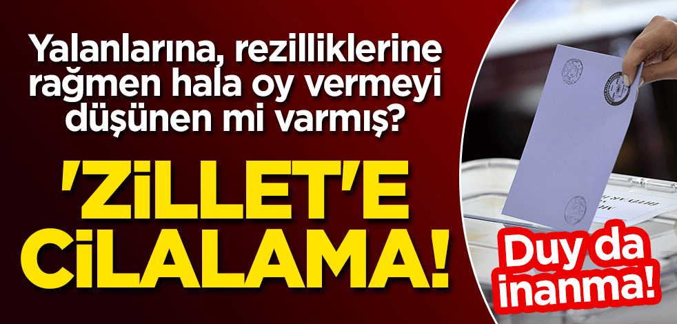 'Zillet'e cilalama! Duy da inanma: Yalanlarına, rezilliklerine rağmen hala oy vermeyi düşünen mi varmış?
