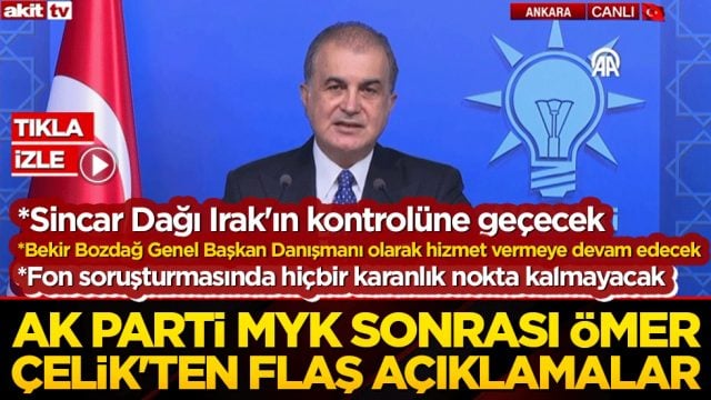 AK Parti S&ouml;zc&uuml;s&uuml; &Ouml;mer &Ccedil;elik'ten MYK sonrası sert mesajlar: "Muhalefet hakaret kampanyasına sarıldı, biz hizmet &uuml;reteceğiz"