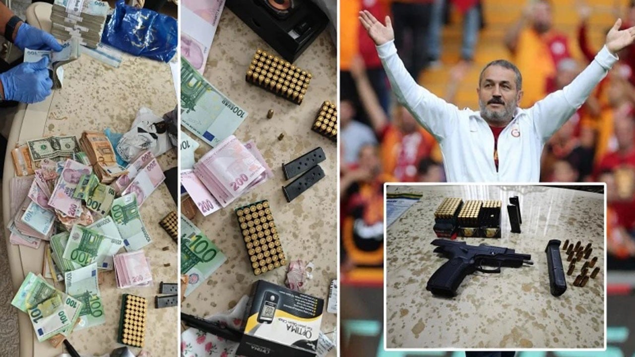 Arama görüntüleri yayınlandı! Ultraslan liderinin evinden servet çıktı