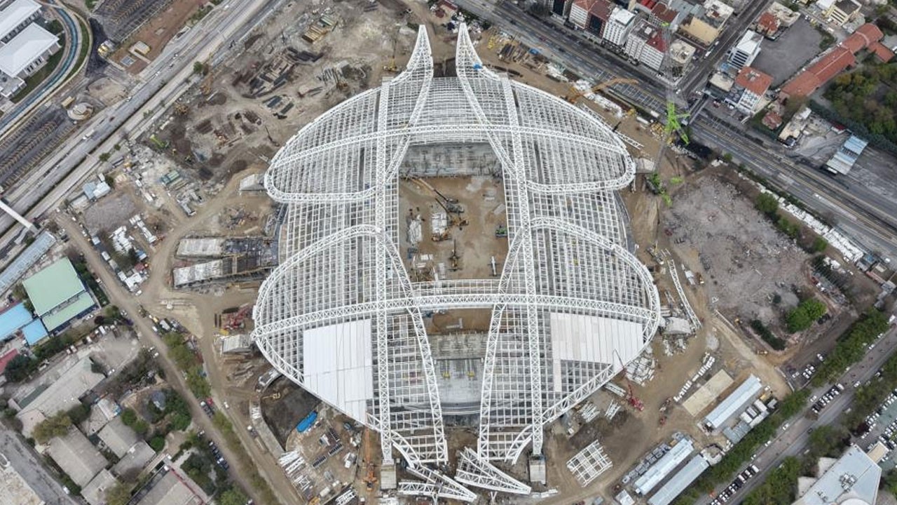 Başkente damga vuracak stadyum gökyüzünden görüntülendi