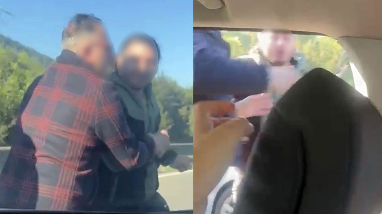 Bayram yolunda maganda dehşeti: Ailenin yolunu kesip sürücüye saldırdı